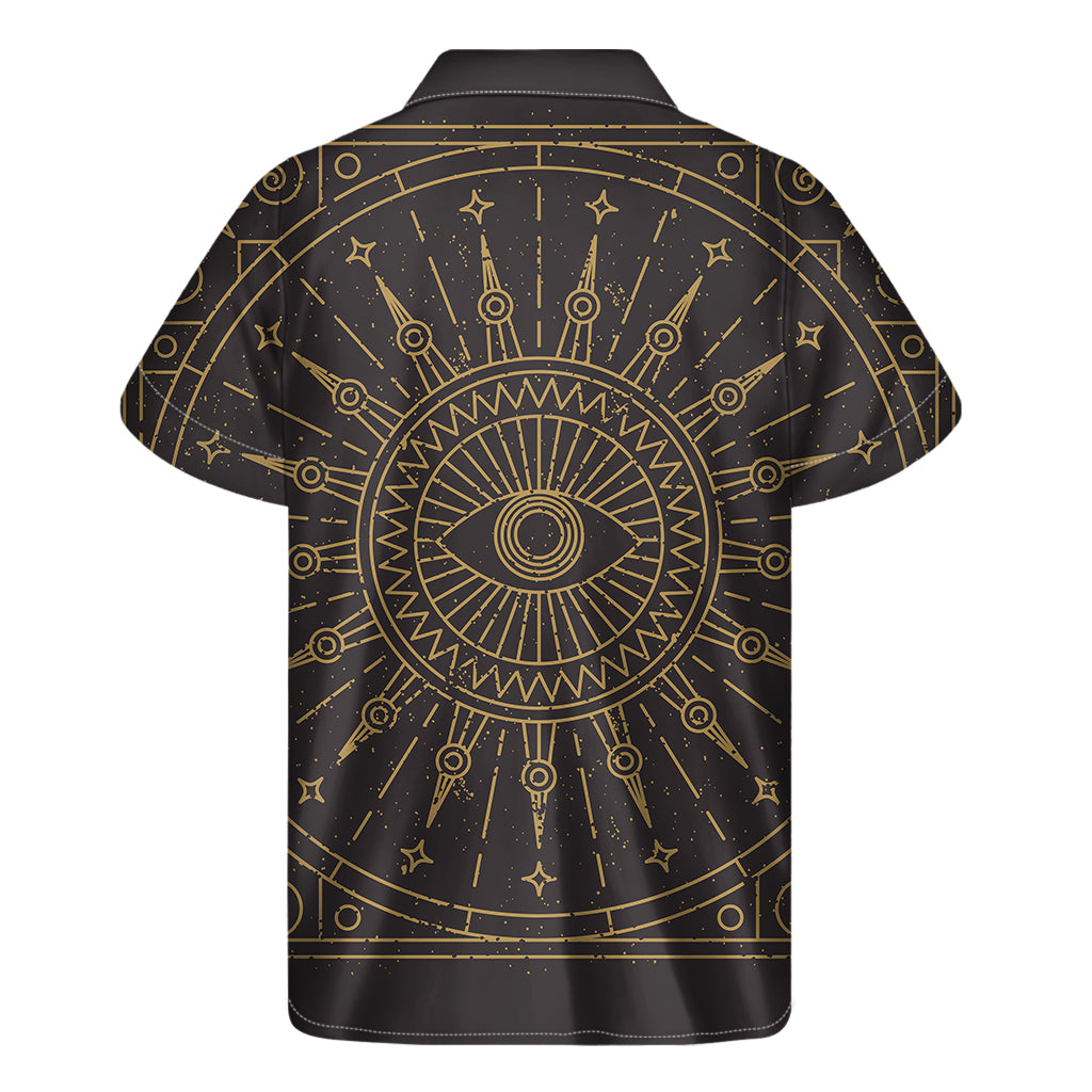 Sun All Seeing Eye Print Men's Short Sleeve Shirt