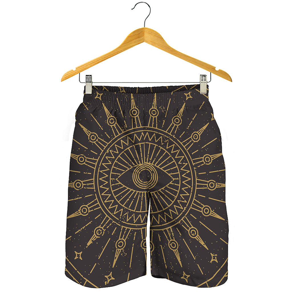 Sun All Seeing Eye Print Men's Shorts