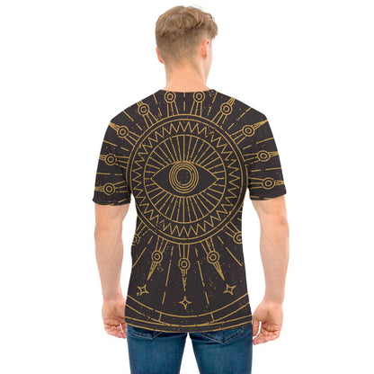 Sun All Seeing Eye Print Men's T-Shirt