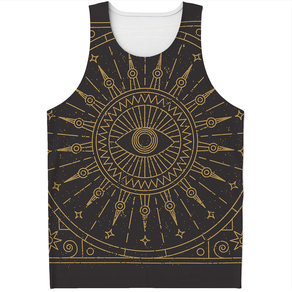 Sun All Seeing Eye Print Men's Tank Top