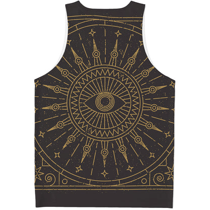 Sun All Seeing Eye Print Men's Tank Top