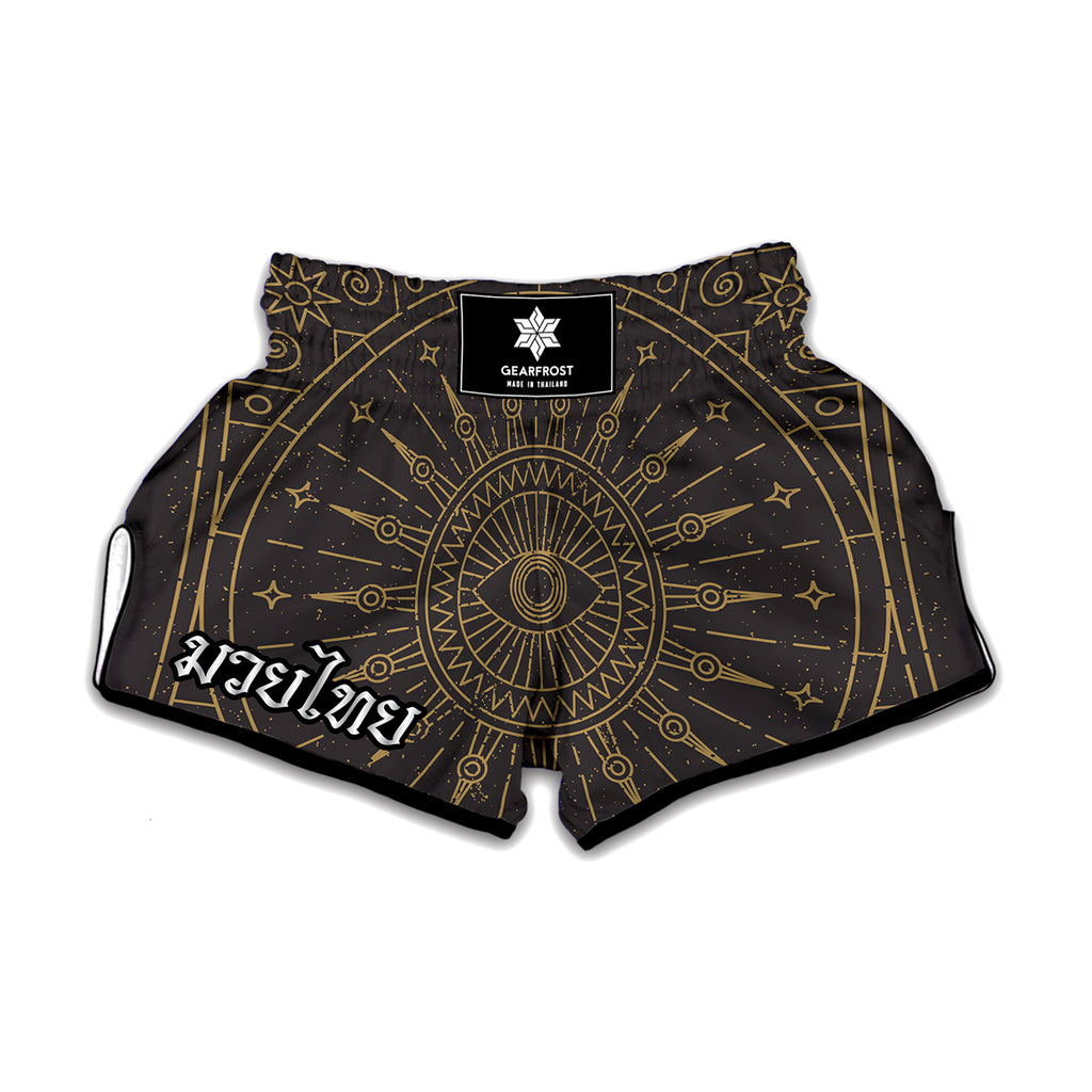 Sun All Seeing Eye Print Muay Thai Boxing Shorts