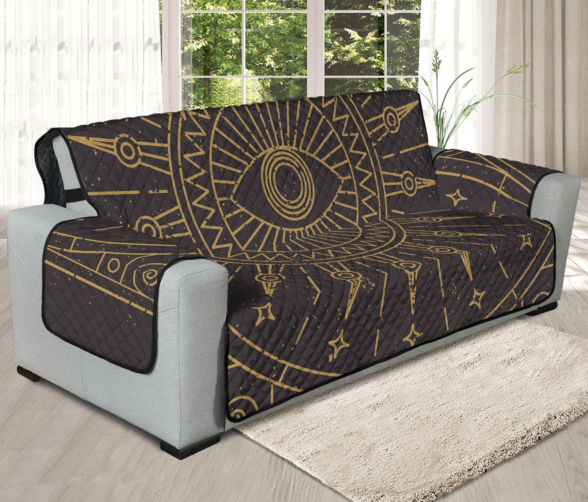 Sun All Seeing Eye Print Oversized Sofa Protector