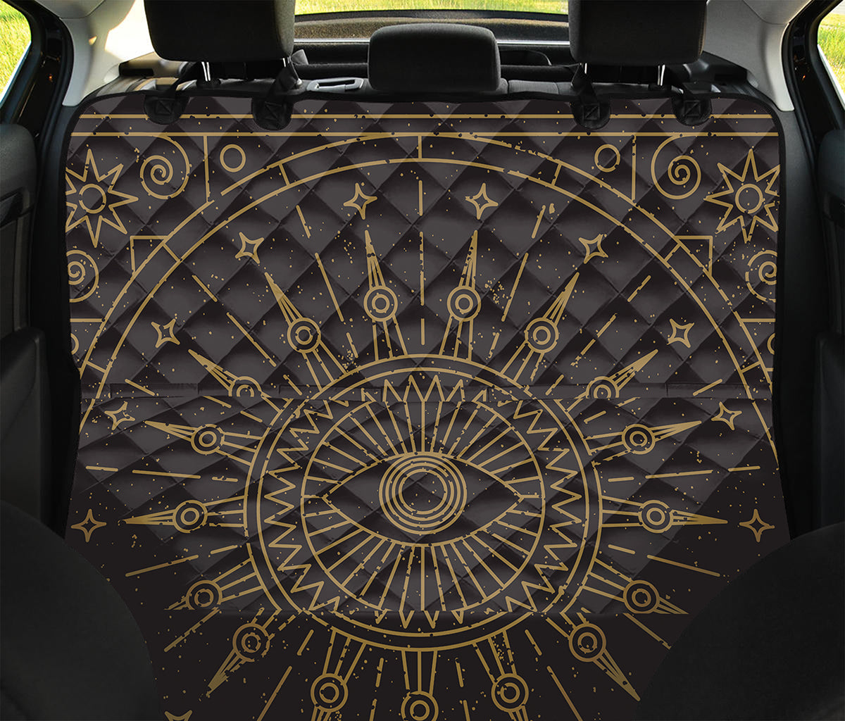 Sun All Seeing Eye Print Pet Car Back Seat Cover