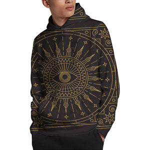 Sun All Seeing Eye Print Pullover Hoodie