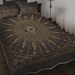 Sun All Seeing Eye Print Quilt Bed Set