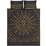 Sun All Seeing Eye Print Quilt Bed Set