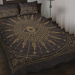 Sun All Seeing Eye Print Quilt Bed Set