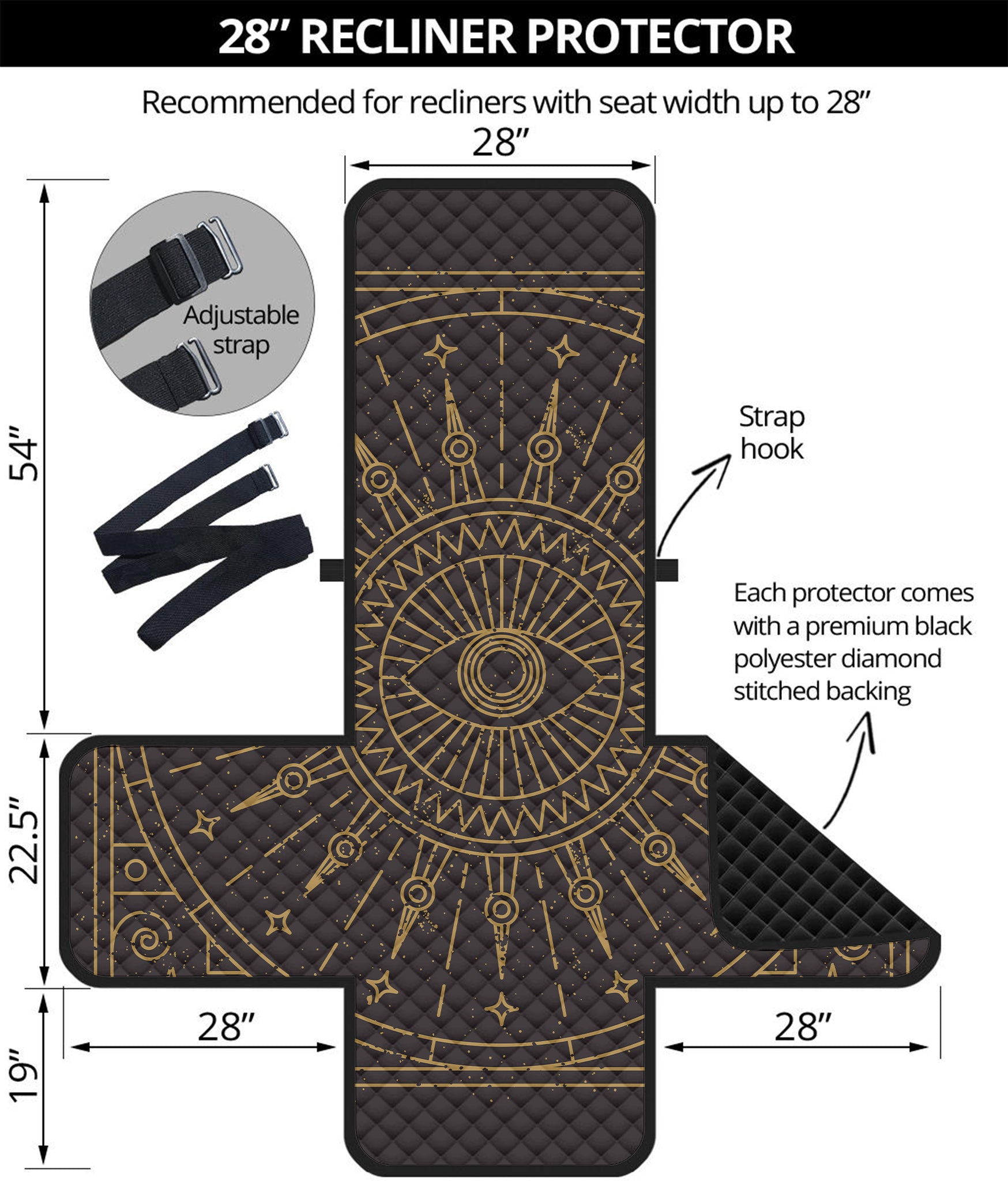 Sun All Seeing Eye Print Recliner Protector