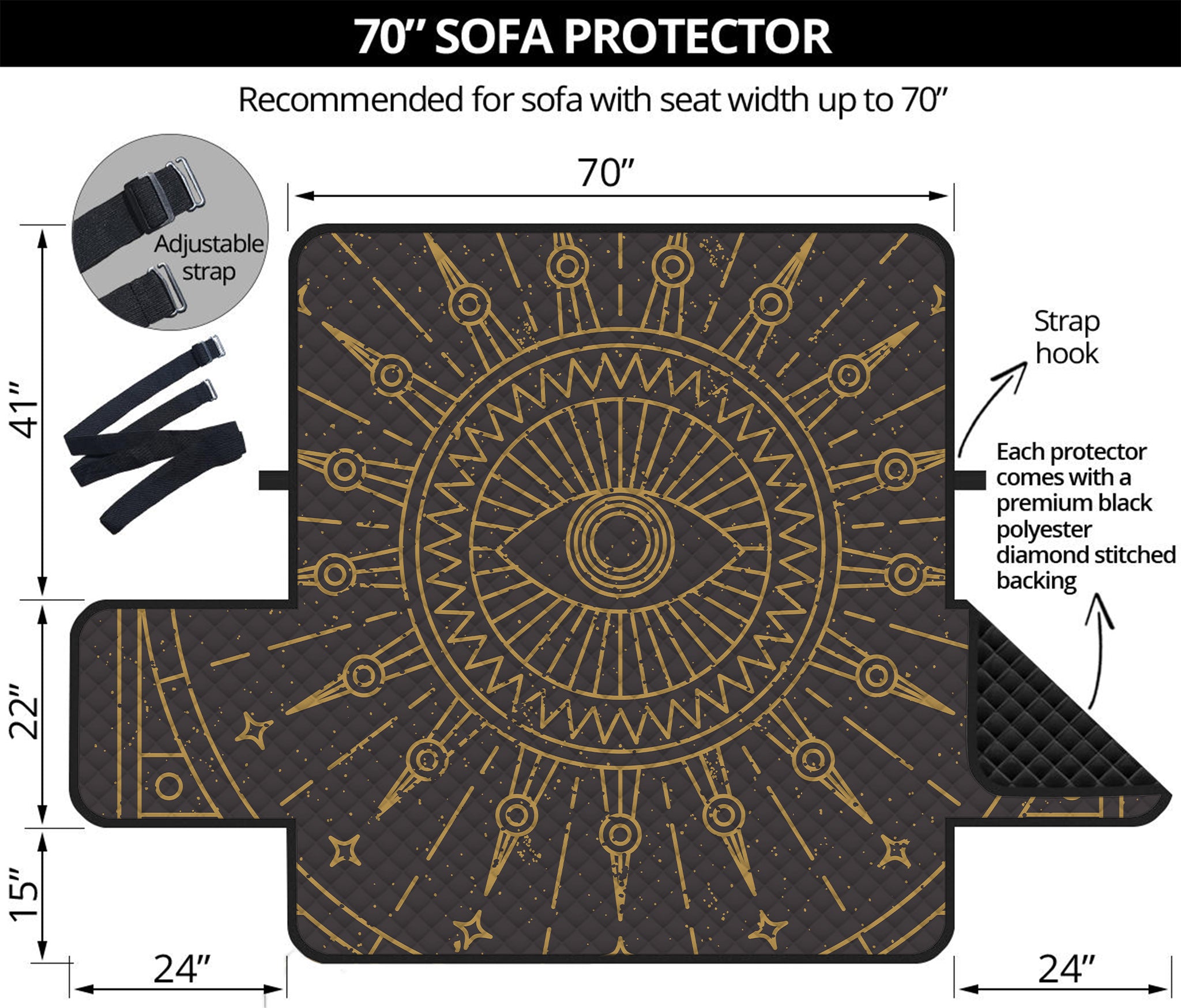 Sun All Seeing Eye Print Sofa Protector