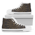 Sun All Seeing Eye Print White High Top Sneakers