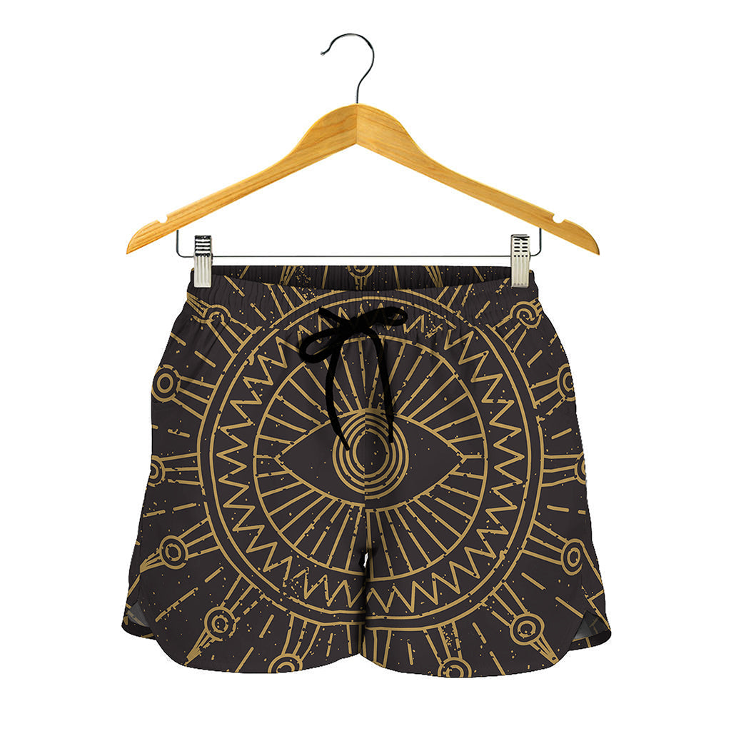 Sun All Seeing Eye Print Women's Shorts