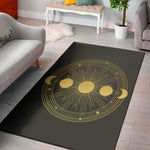 Sun And Moon Phase Print Area Rug