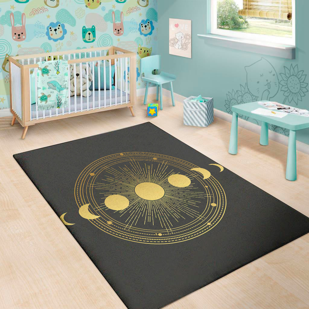 Sun And Moon Phase Print Area Rug