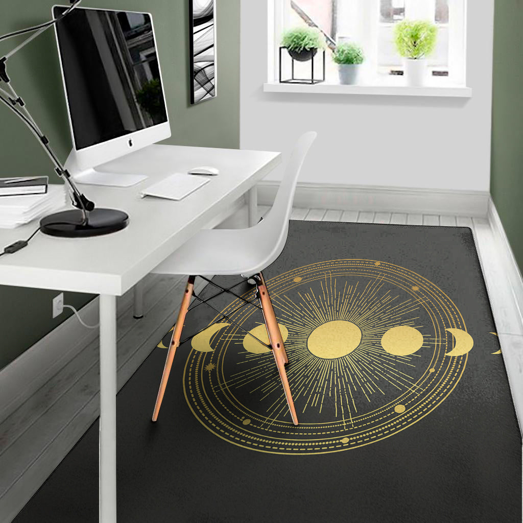 Sun And Moon Phase Print Area Rug