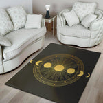 Sun And Moon Phase Print Area Rug