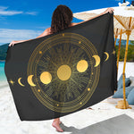 Sun And Moon Phase Print Beach Sarong Wrap