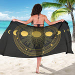 Sun And Moon Phase Print Beach Sarong Wrap