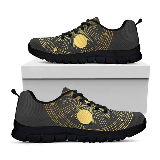 Sun And Moon Phase Print Black Sneakers