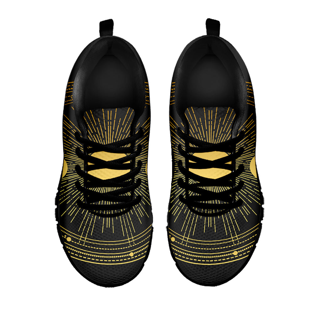 Sun And Moon Phase Print Black Sneakers