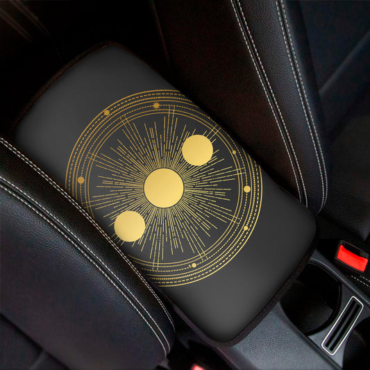Sun And Moon Phase Print Car Center Console Cover