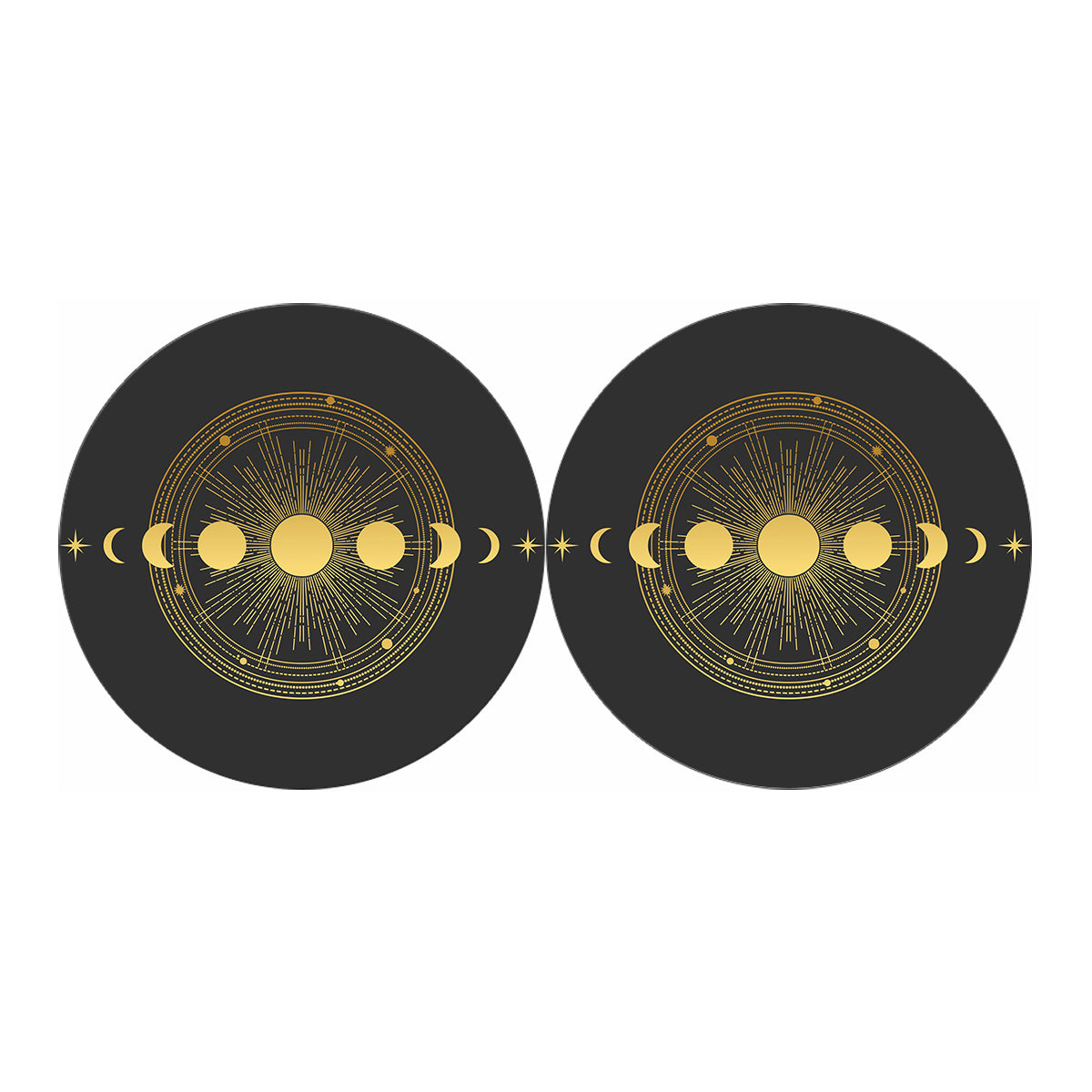 Sun And Moon Phase Print Car Coasters