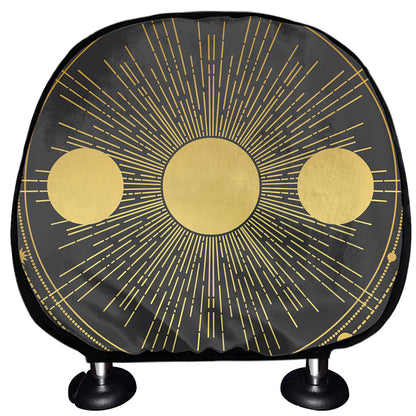 Sun And Moon Phase Print Car Headrest Covers