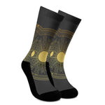 Sun And Moon Phase Print Crew Socks