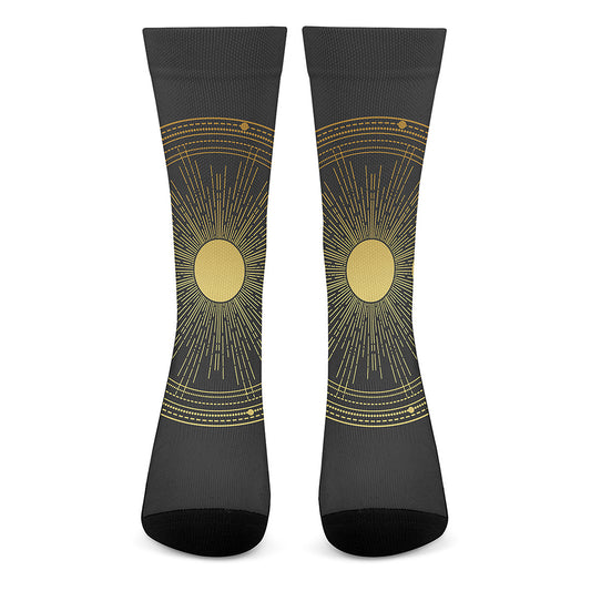 Sun And Moon Phase Print Crew Socks