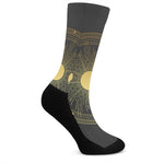 Sun And Moon Phase Print Crew Socks