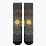 Sun And Moon Phase Print Crew Socks