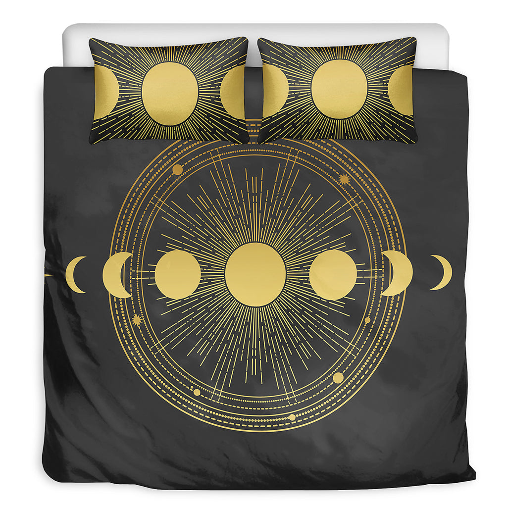 Sun And Moon Phase Print Duvet Cover Bedding Set