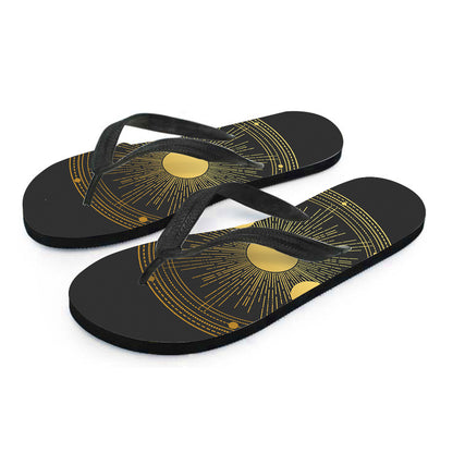 Sun And Moon Phase Print Flip Flops