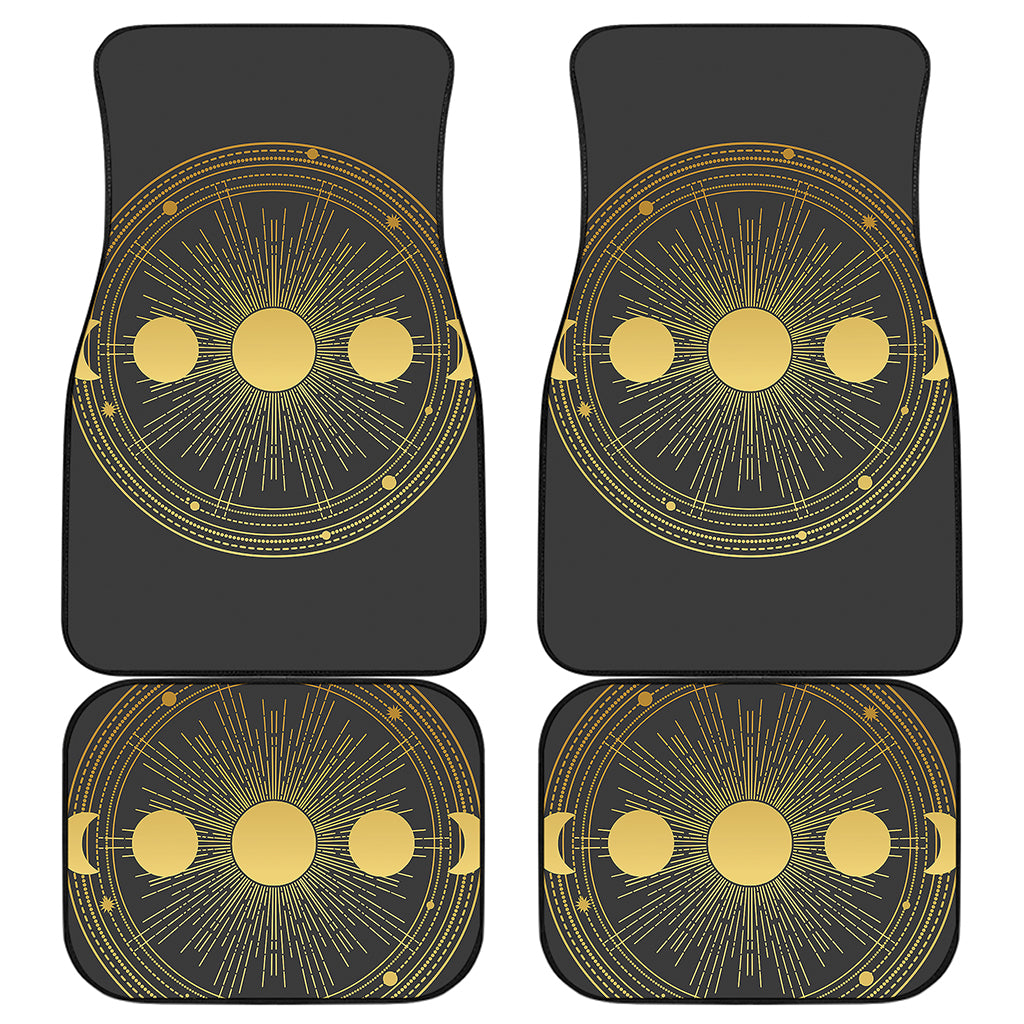 Sun And Moon Phase Print Front and Back Car Floor Mats