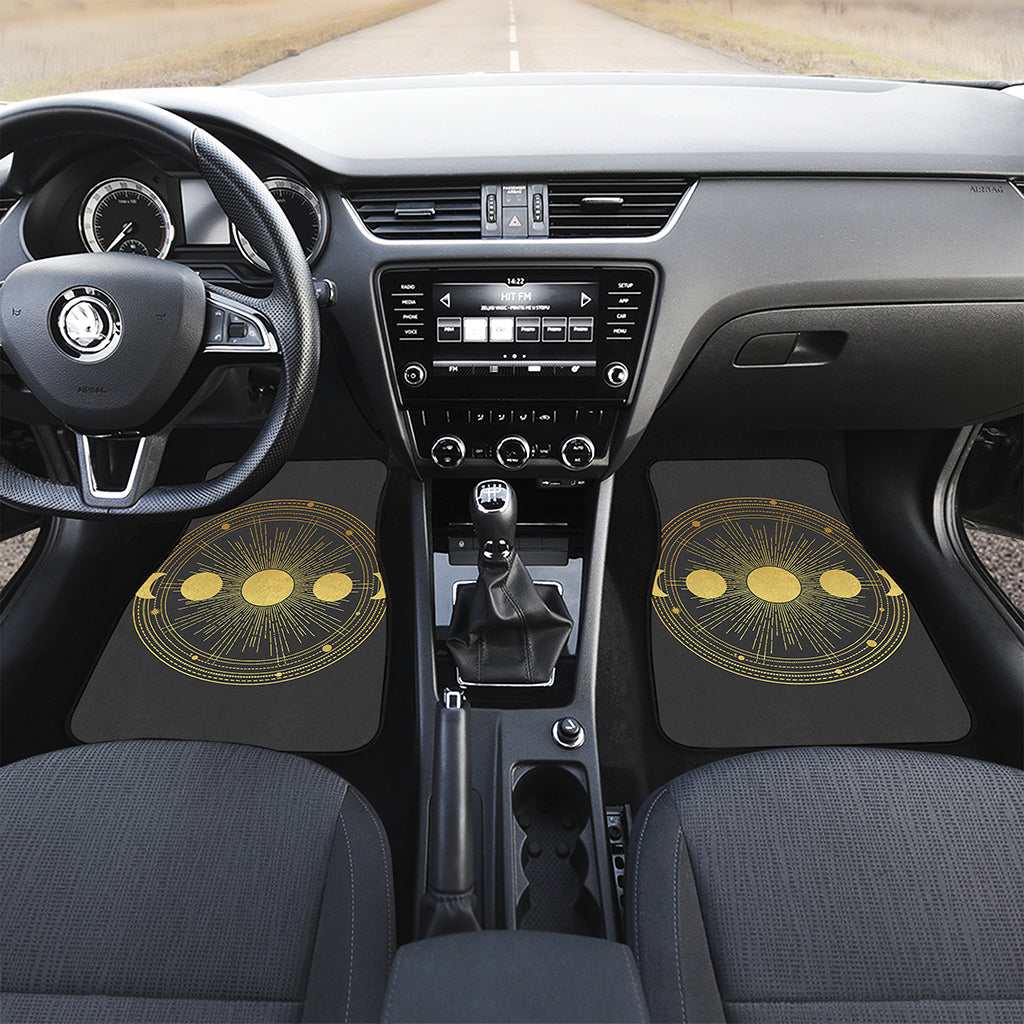 Sun And Moon Phase Print Front and Back Car Floor Mats