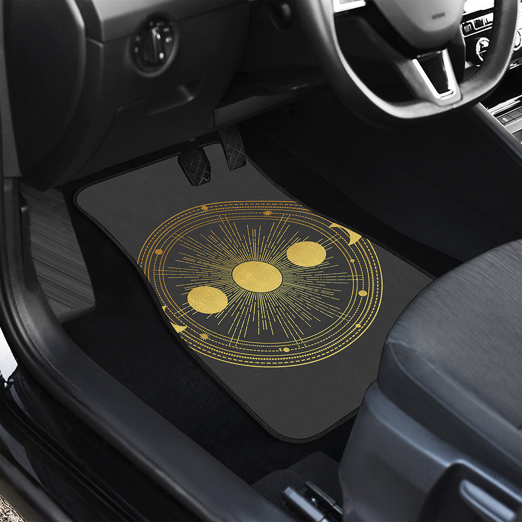 Sun And Moon Phase Print Front and Back Car Floor Mats
