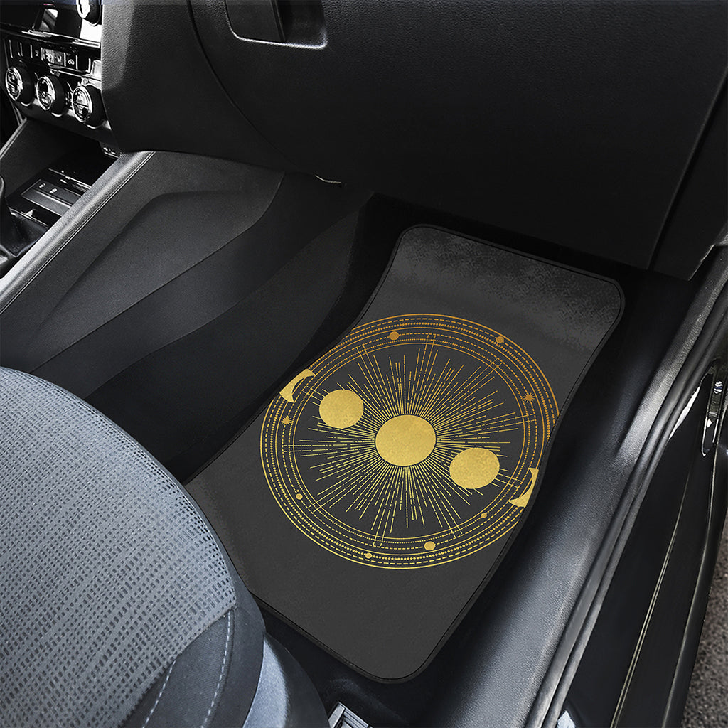 Sun And Moon Phase Print Front and Back Car Floor Mats