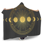 Sun And Moon Phase Print Hooded Blanket
