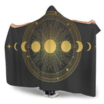 Sun And Moon Phase Print Hooded Blanket