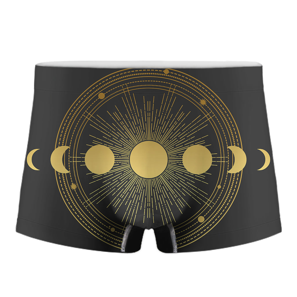 Sun And Moon Phase Print Men's Boxer Briefs
