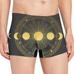 Sun And Moon Phase Print Men's Boxer Briefs