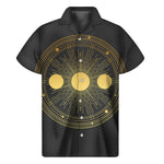 Sun And Moon Phase Print Men's Short Sleeve Shirt