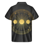 Sun And Moon Phase Print Men's Short Sleeve Shirt