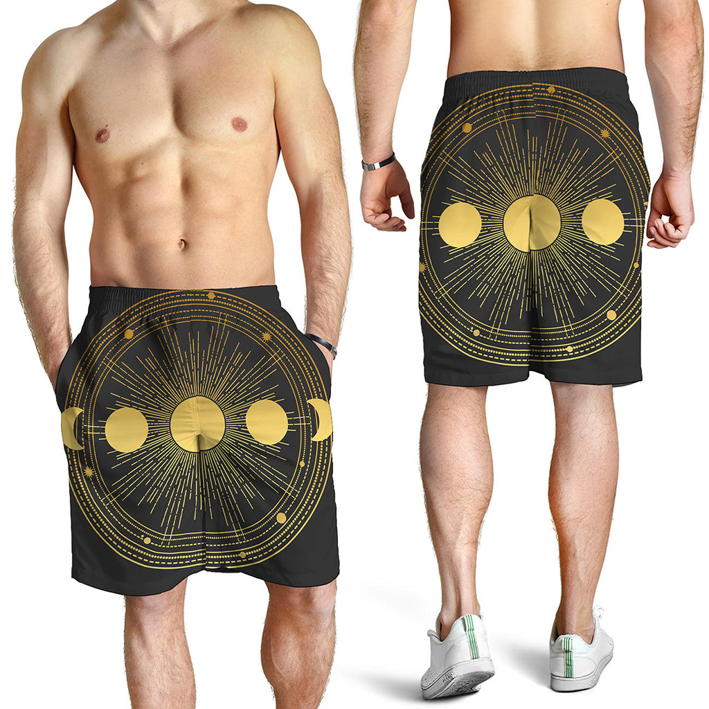 Sun And Moon Phase Print Men's Shorts