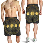 Sun And Moon Phase Print Men's Shorts