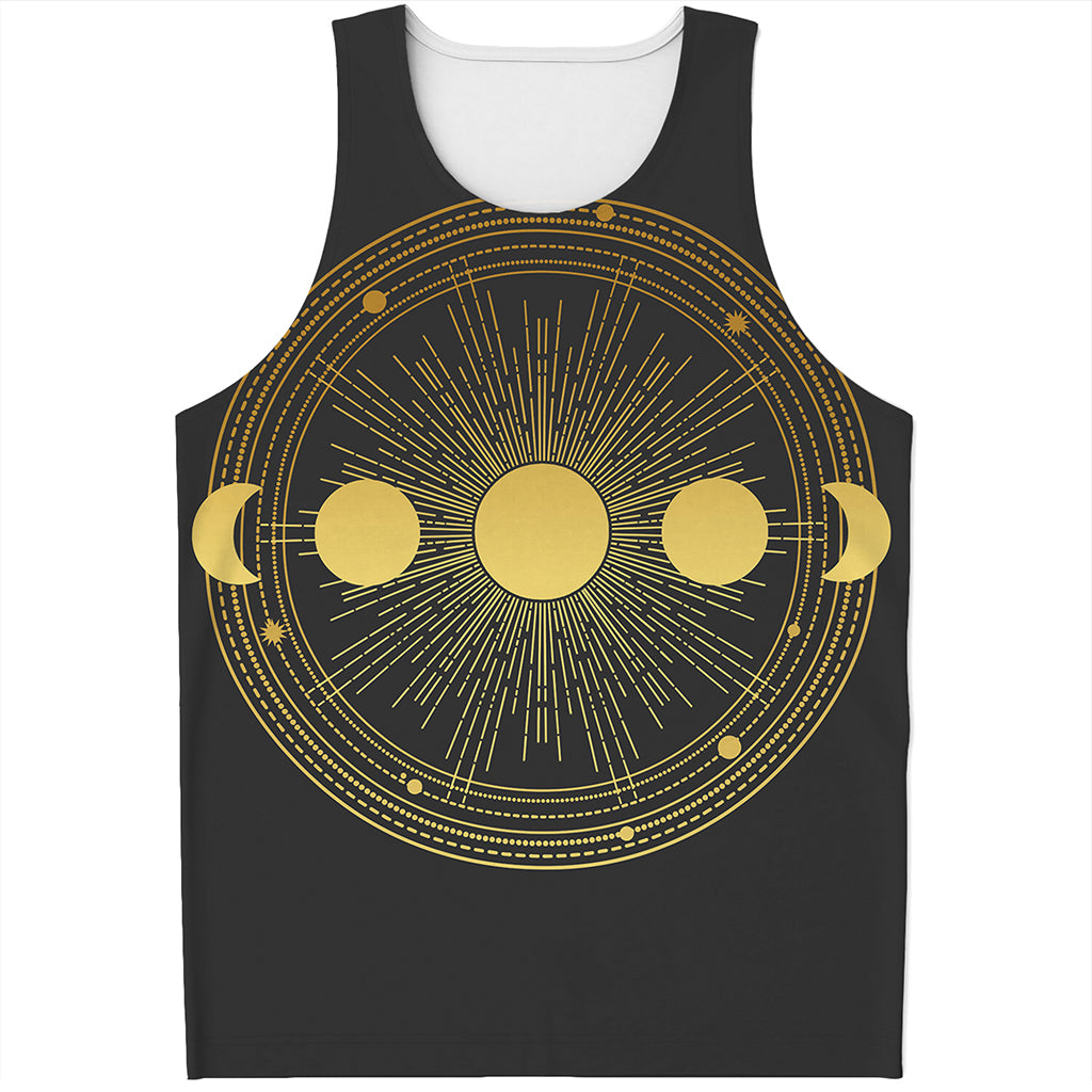 Sun And Moon Phase Print Men's Tank Top
