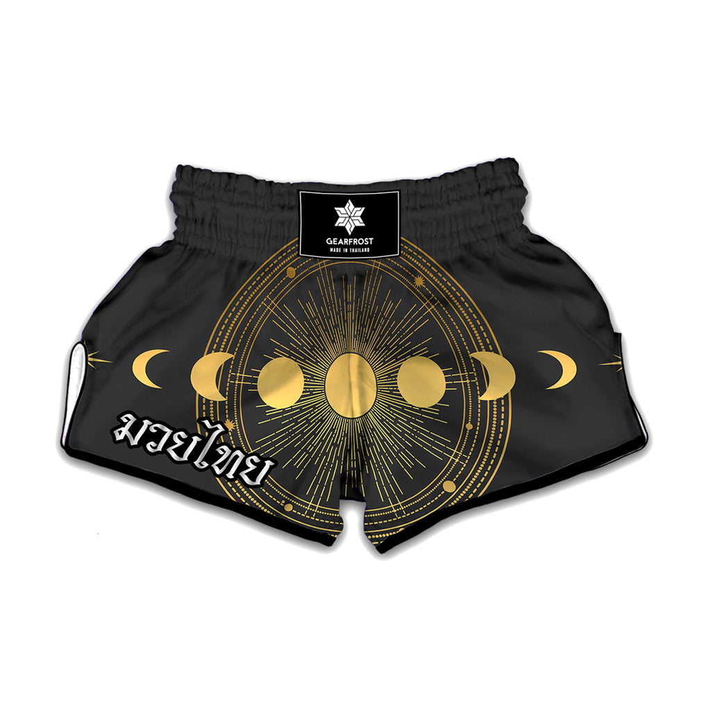 Sun And Moon Phase Print Muay Thai Boxing Shorts