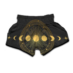 Sun And Moon Phase Print Muay Thai Boxing Shorts