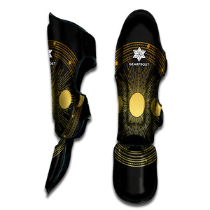 Sun And Moon Phase Print Muay Thai Shin Guard