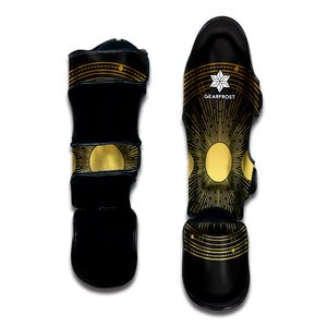 Sun And Moon Phase Print Muay Thai Shin Guard